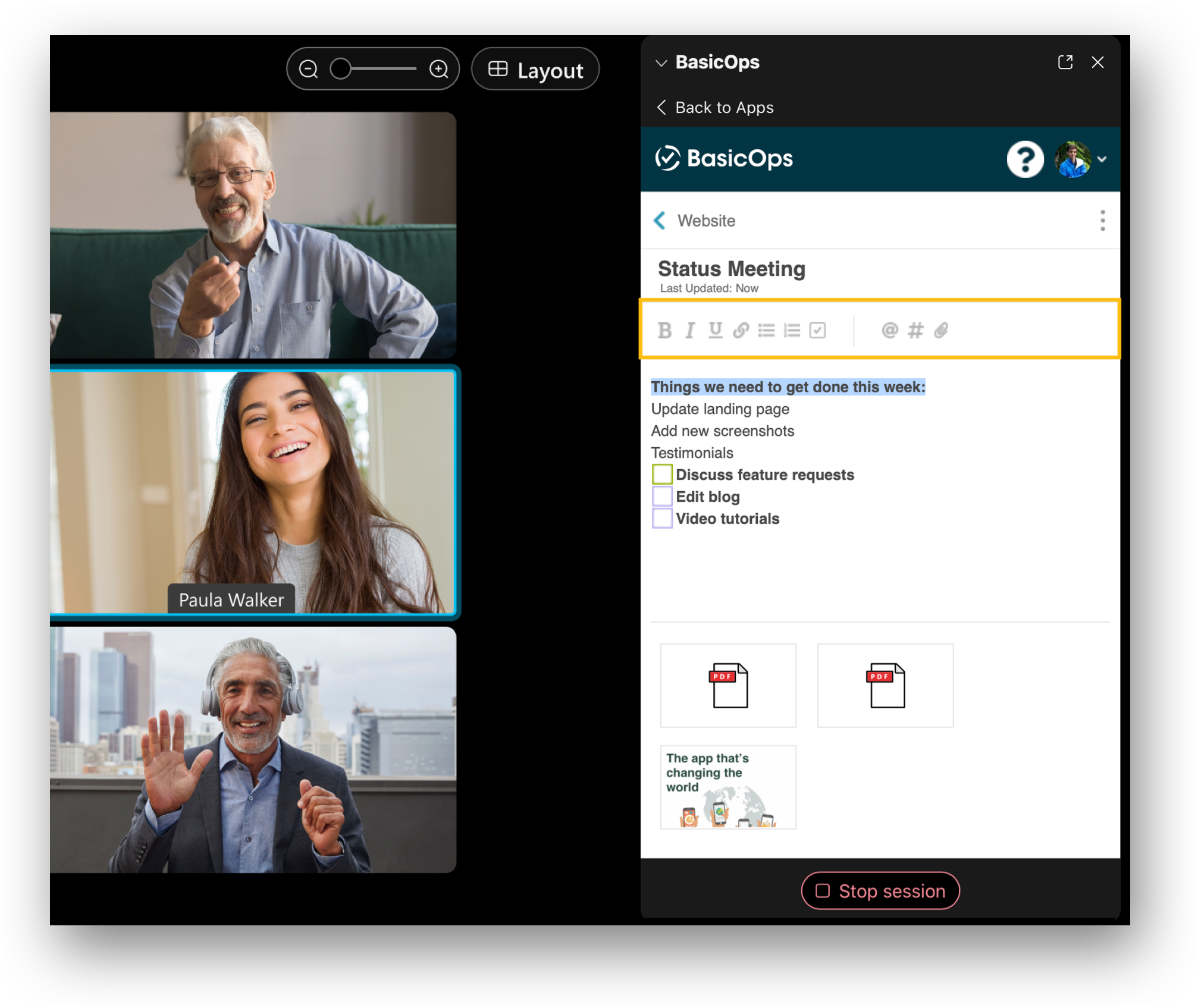 Using BasicOps in Webex Meetings – BasicOps Help Center