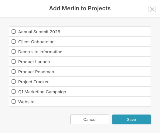 Add agent to projects