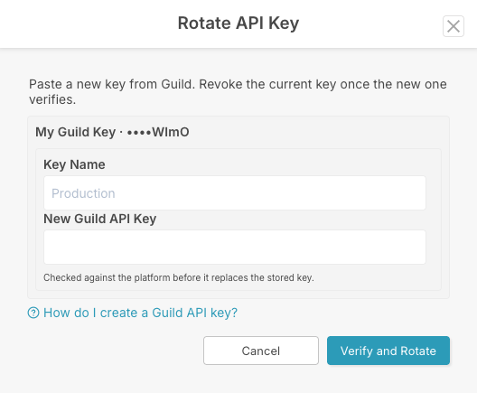 Rotate Guild API key