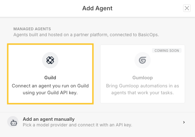 Add agent selection