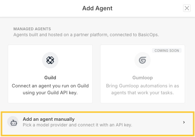 Add agent selection
